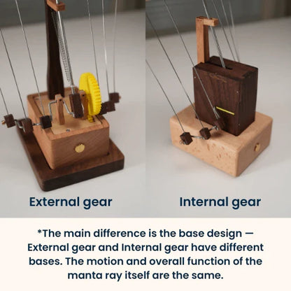 🌊 Handcrafted wooden manta ray mechanical ornament | A meticulously crafted marine art automated device