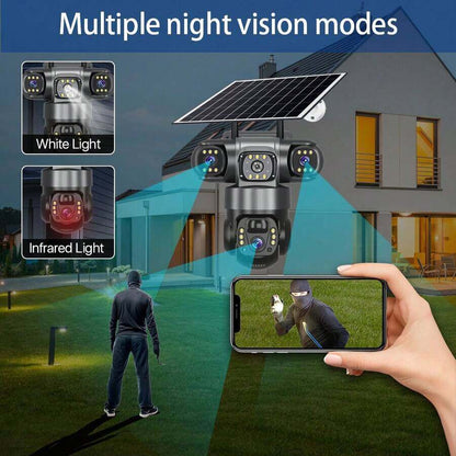 🔆 SWVW 4G Solar-Powered Dual-Lens Camera｜6K Ultra HD Intelligent Monitoring, Automatic Tracking, 24/7 Protection