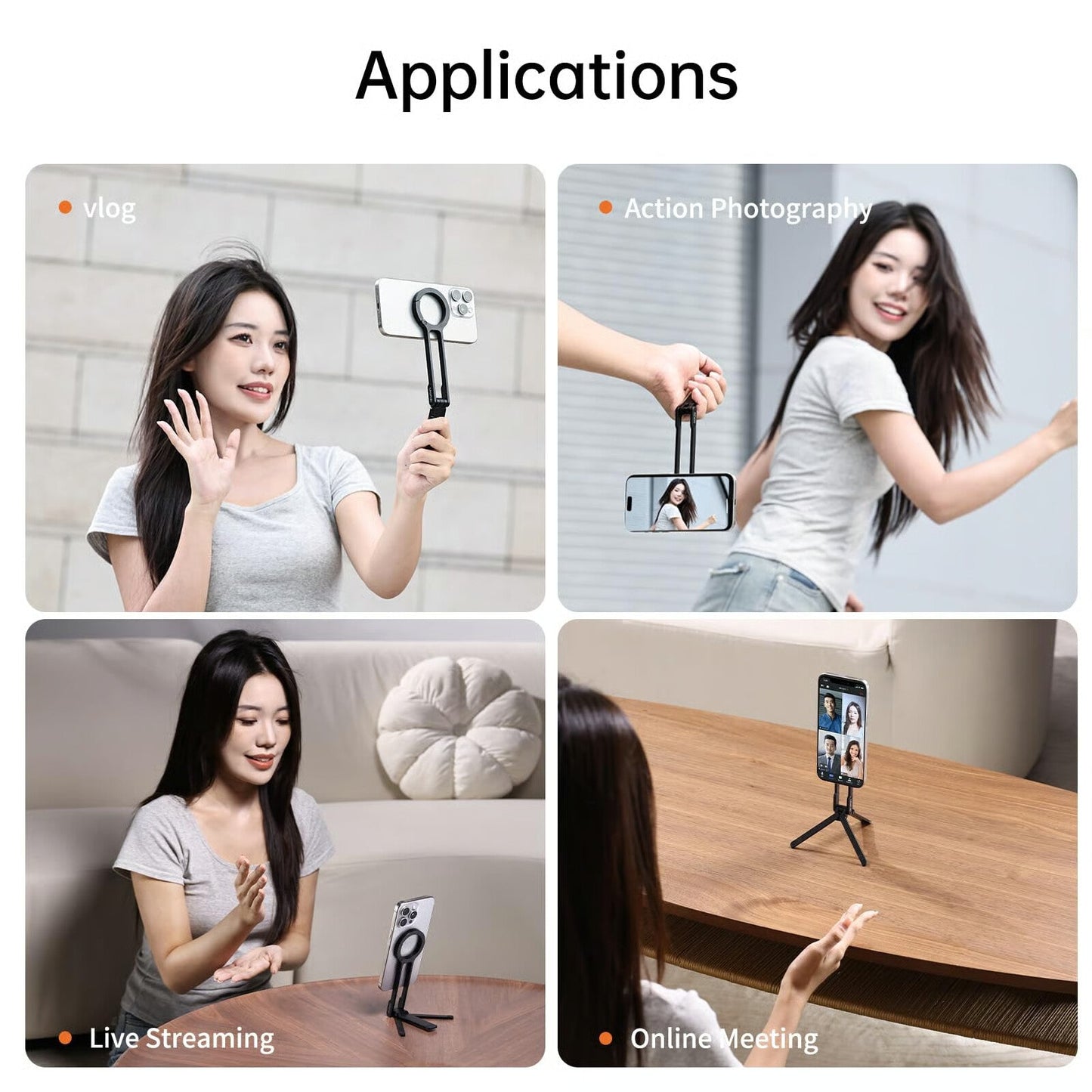 Magnetic Phone Tripod for iPhone, MA38 Portable Phone Holder Mini Tripod for Magsafe
