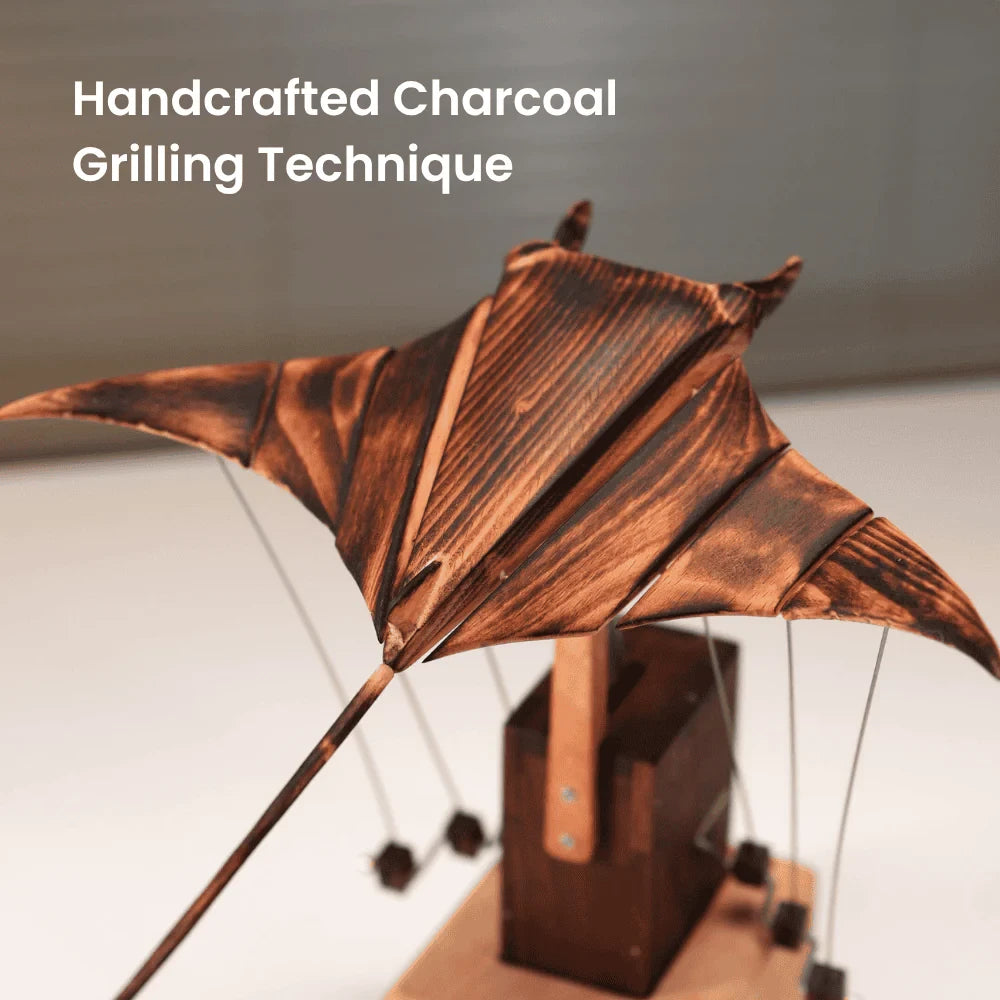 🌊 Handcrafted wooden manta ray mechanical ornament | A meticulously crafted marine art automated device