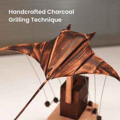 🌊 Handcrafted wooden manta ray mechanical ornament | A meticulously crafted marine art automated device