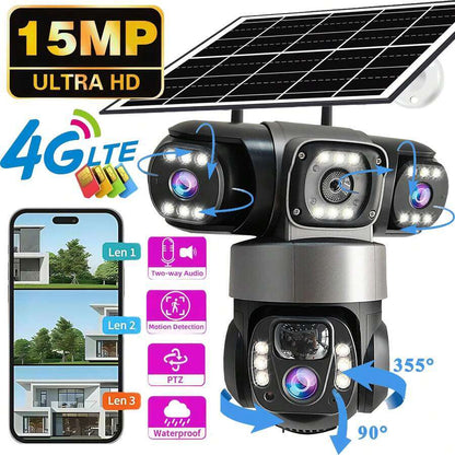🔆 SWVW 4G Solar-Powered Dual-Lens Camera｜6K Ultra HD Intelligent Monitoring, Automatic Tracking, 24/7 Protection