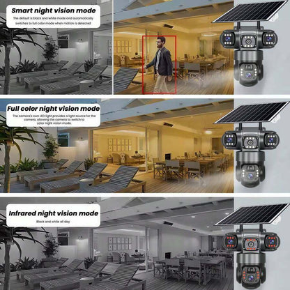 🔆 SWVW 4G Solar-Powered Dual-Lens Camera｜6K Ultra HD Intelligent Monitoring, Automatic Tracking, 24/7 Protection