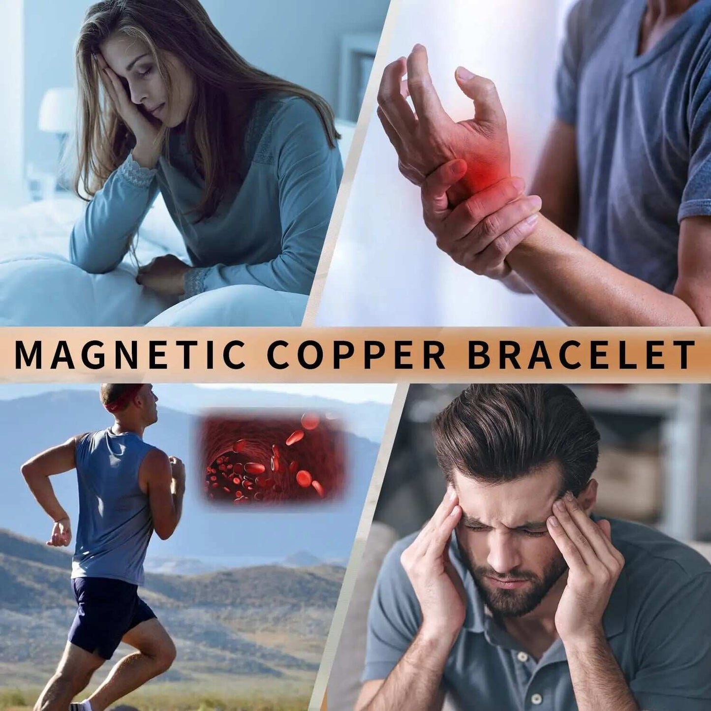 ✨ High-quality copper magnetic therapy bracelet｜💪 Magnetic balance and health, you will love it and wear it all day long!