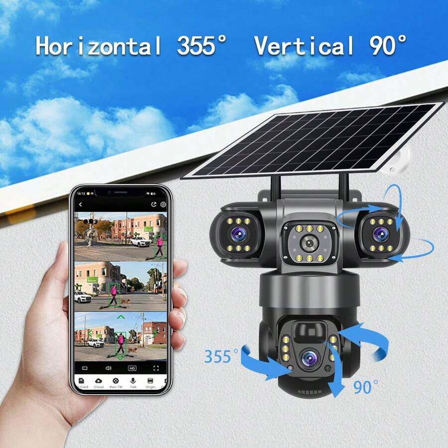 🔆 SWVW 4G Solar-Powered Dual-Lens Camera｜6K Ultra HD Intelligent Monitoring, Automatic Tracking, 24/7 Protection