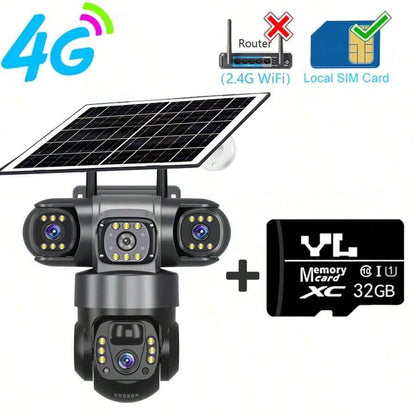 🔆 SWVW 4G Solar-Powered Dual-Lens Camera｜6K Ultra HD Intelligent Monitoring, Automatic Tracking, 24/7 Protection