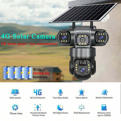 🔆 SWVW 4G Solar-Powered Dual-Lens Camera｜6K Ultra HD Intelligent Monitoring, Automatic Tracking, 24/7 Protection