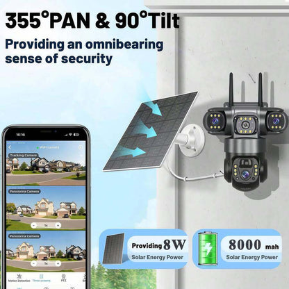 🔆 SWVW 4G Solar-Powered Dual-Lens Camera｜6K Ultra HD Intelligent Monitoring, Automatic Tracking, 24/7 Protection