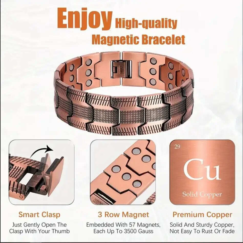 ✨ High-quality copper magnetic therapy bracelet｜💪 Magnetic balance and health, you will love it and wear it all day long!