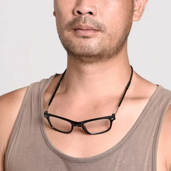 🕶️ Mercurii Magnetic Neckband Reading Glasses｜Soft, foldable strap, secure and won't fall off, unisex
