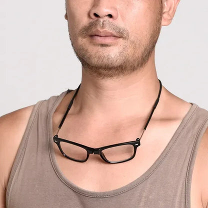 🕶️ Mercurii Magnetic Neckband Reading Glasses｜Soft, foldable strap, secure and won't fall off, unisex