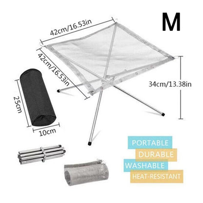 🔥Foldable stainless steel fire pit | Portable outdoor campfire rack, the best choice for camping, heating and grilling!