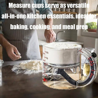 🍳 4-in-1 Adjustable Measuring Cup | One cup does all the measuring of ingredients, saving space and increasing efficiency!