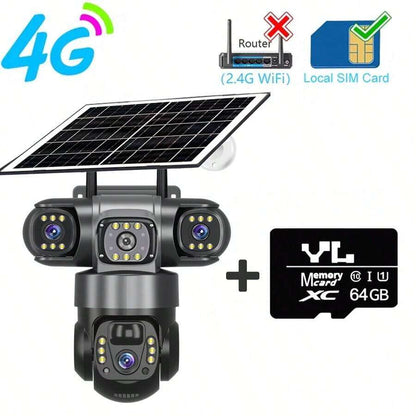 🔆 SWVW 4G Solar-Powered Dual-Lens Camera｜6K Ultra HD Intelligent Monitoring, Automatic Tracking, 24/7 Protection