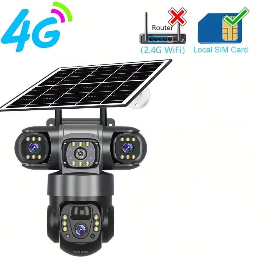 🔆 SWVW 4G Solar-Powered Dual-Lens Camera｜6K Ultra HD Intelligent Monitoring, Automatic Tracking, 24/7 Protection