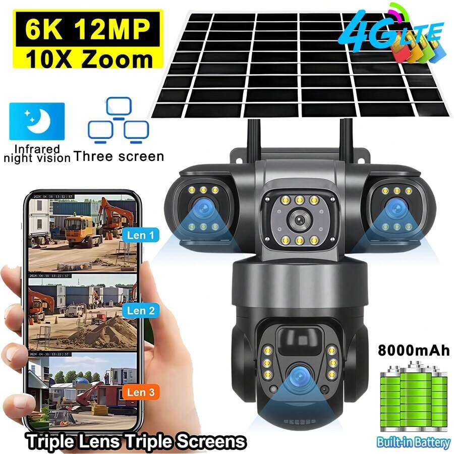 🔆 SWVW 4G Solar-Powered Dual-Lens Camera｜6K Ultra HD Intelligent Monitoring, Automatic Tracking, 24/7 Protection