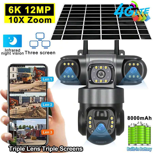 🔆 SWVW 4G Solar-Powered Dual-Lens Camera｜6K Ultra HD Intelligent Monitoring, Automatic Tracking, 24/7 Protection